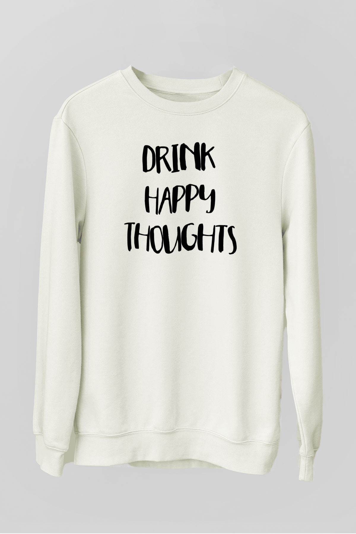 Alkol Beyaz Unisex Sweatshirt
