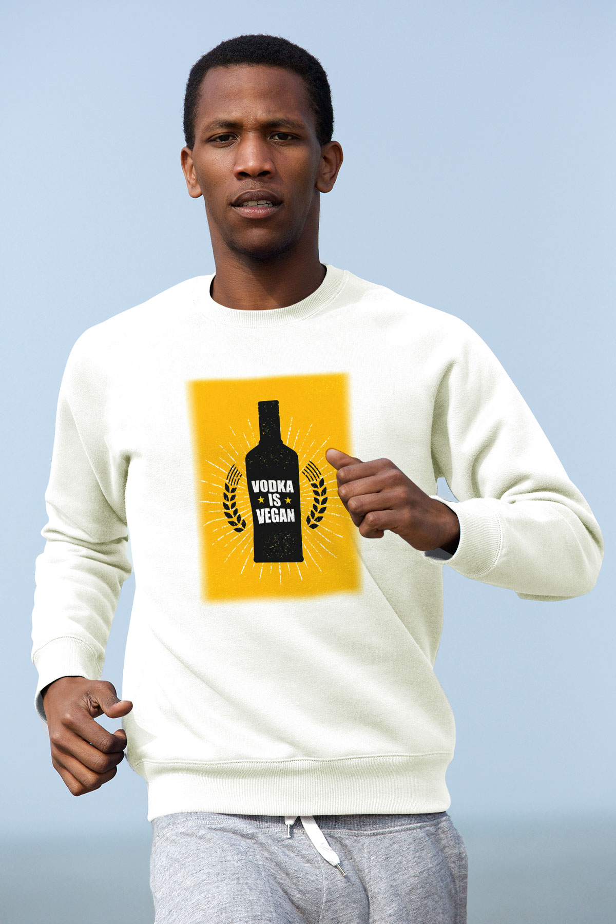 Alkol Beyaz Unisex Sweatshirt