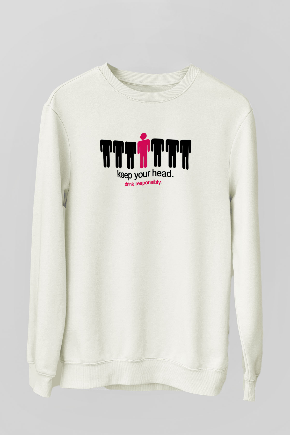 Alkol Beyaz Unisex Sweatshirt