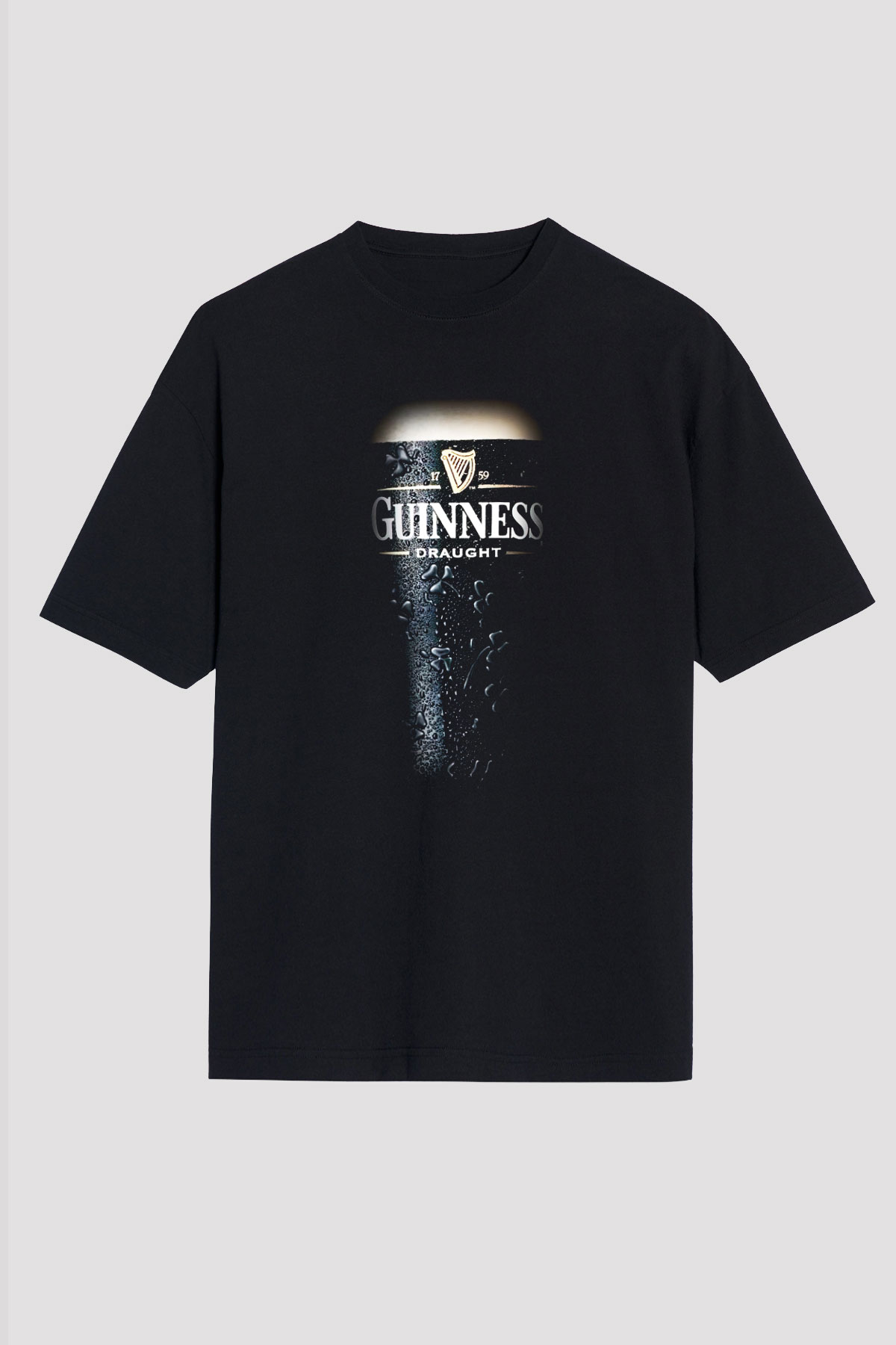 Alkol Siyah Unisex Oversize Tişört T-Shirt
