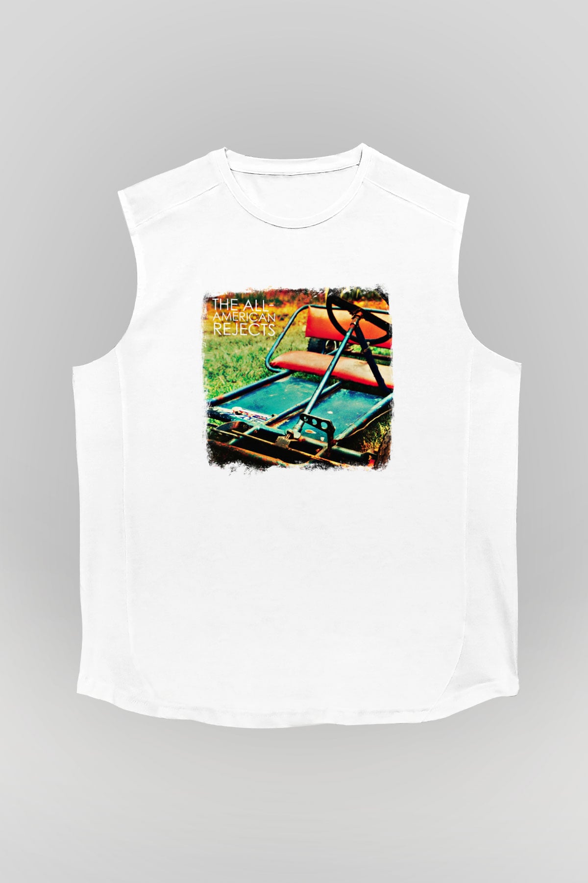 All-American Rejects Baskılı Unisex Beyaz Kolsuz Tişört