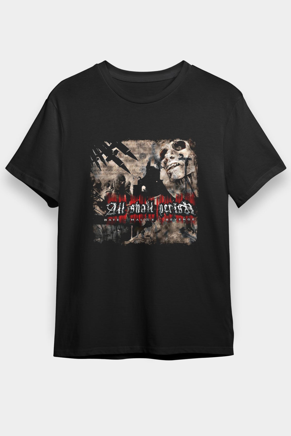 All Shall Perish Baskılı Unisex Siyah Tişört