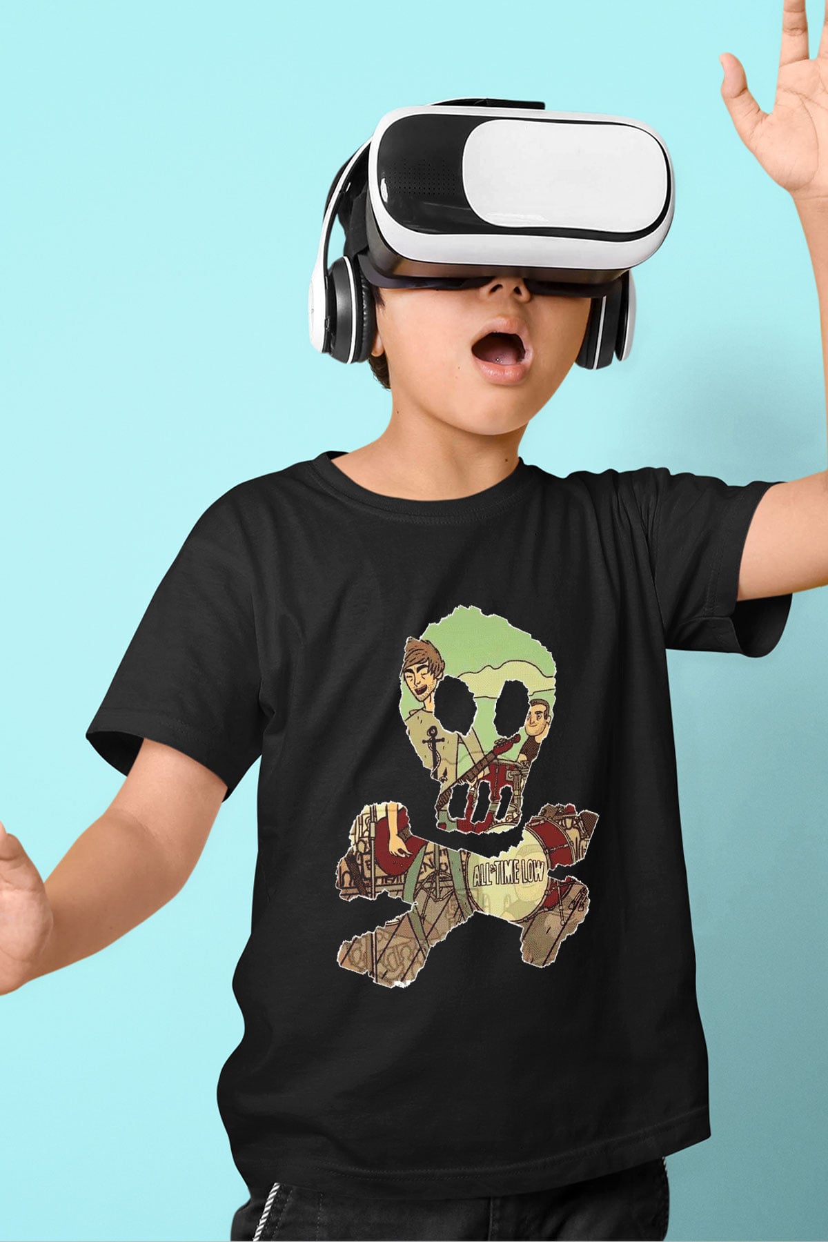All Time Low Baskılı Siyah Unisex Çocuk Tişört