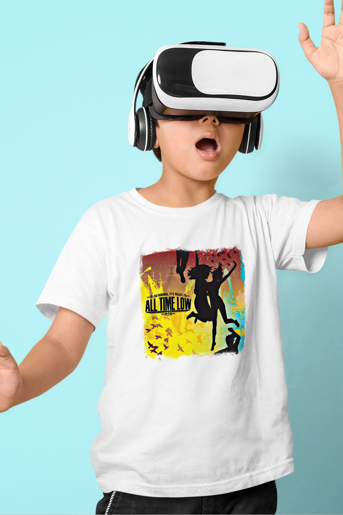 All Time Low Baskılı Unisex Beyaz Çocuk Tişört