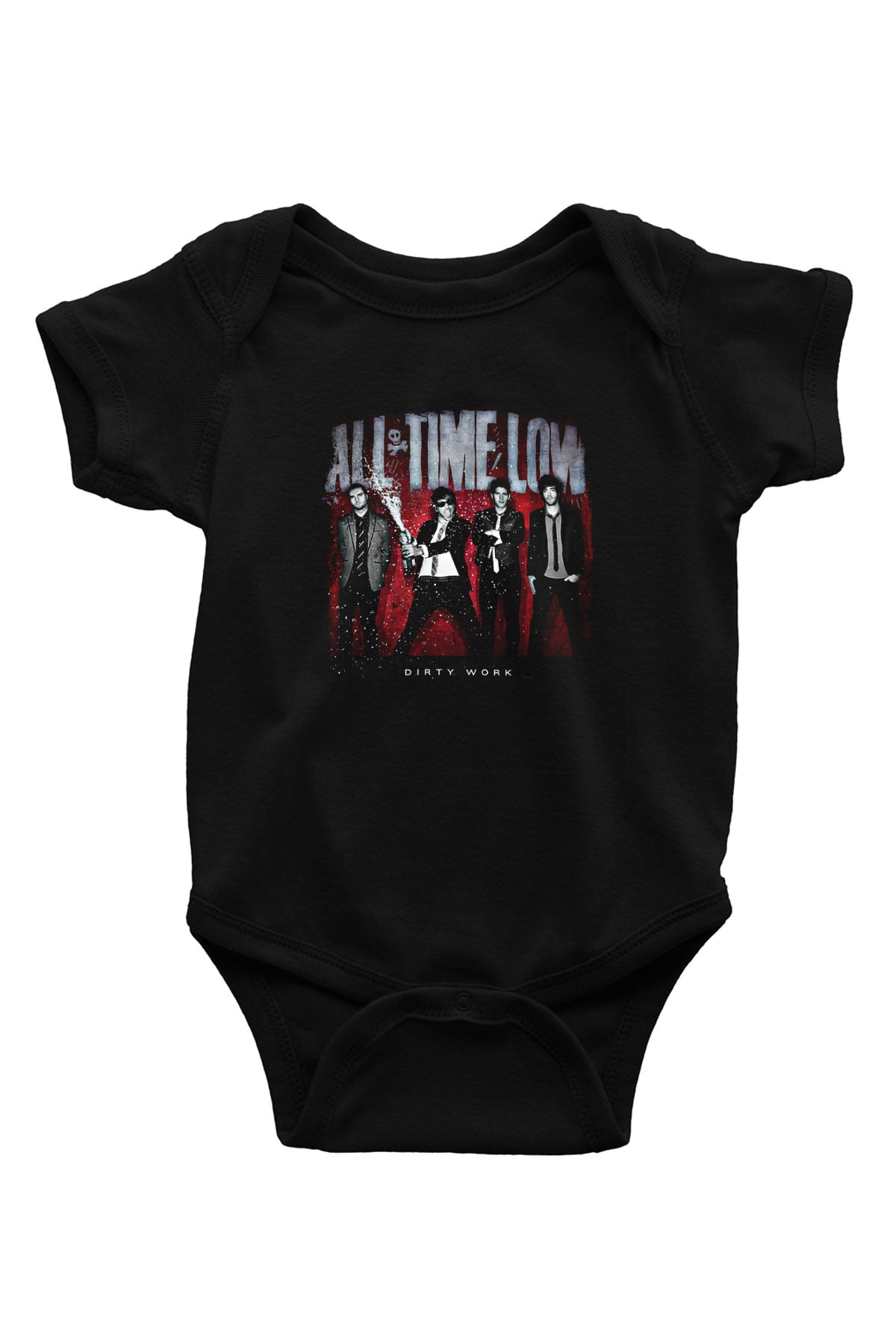 All Time Low Baskılı Unisex Siyah Bebek Body - Zıbın