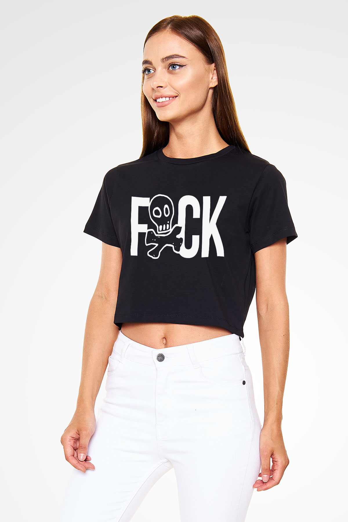 All Time Low Siyah Crop Top Tişört