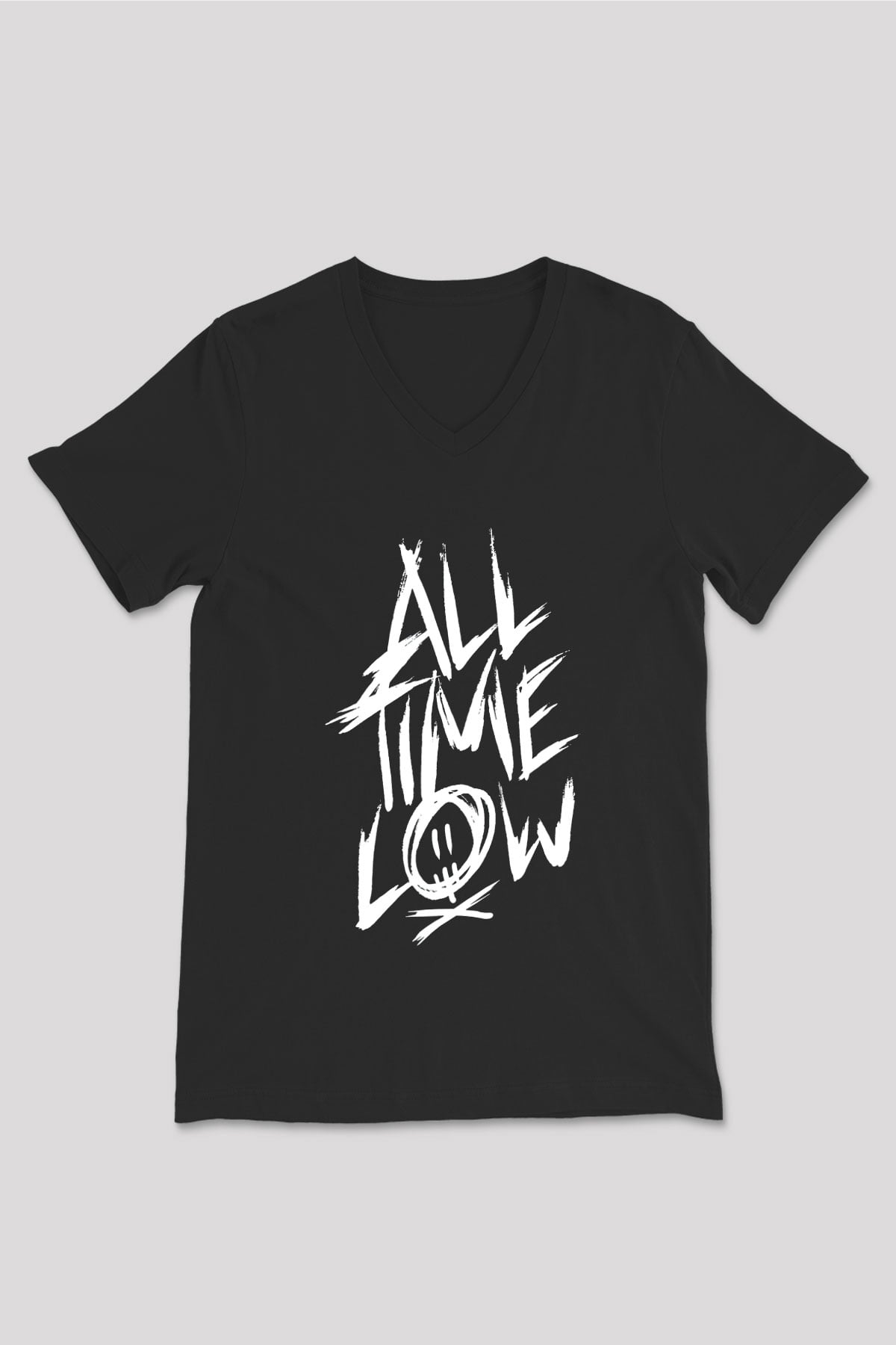 All Time Low Siyah Unisex V Yaka Tişört T-Shirt