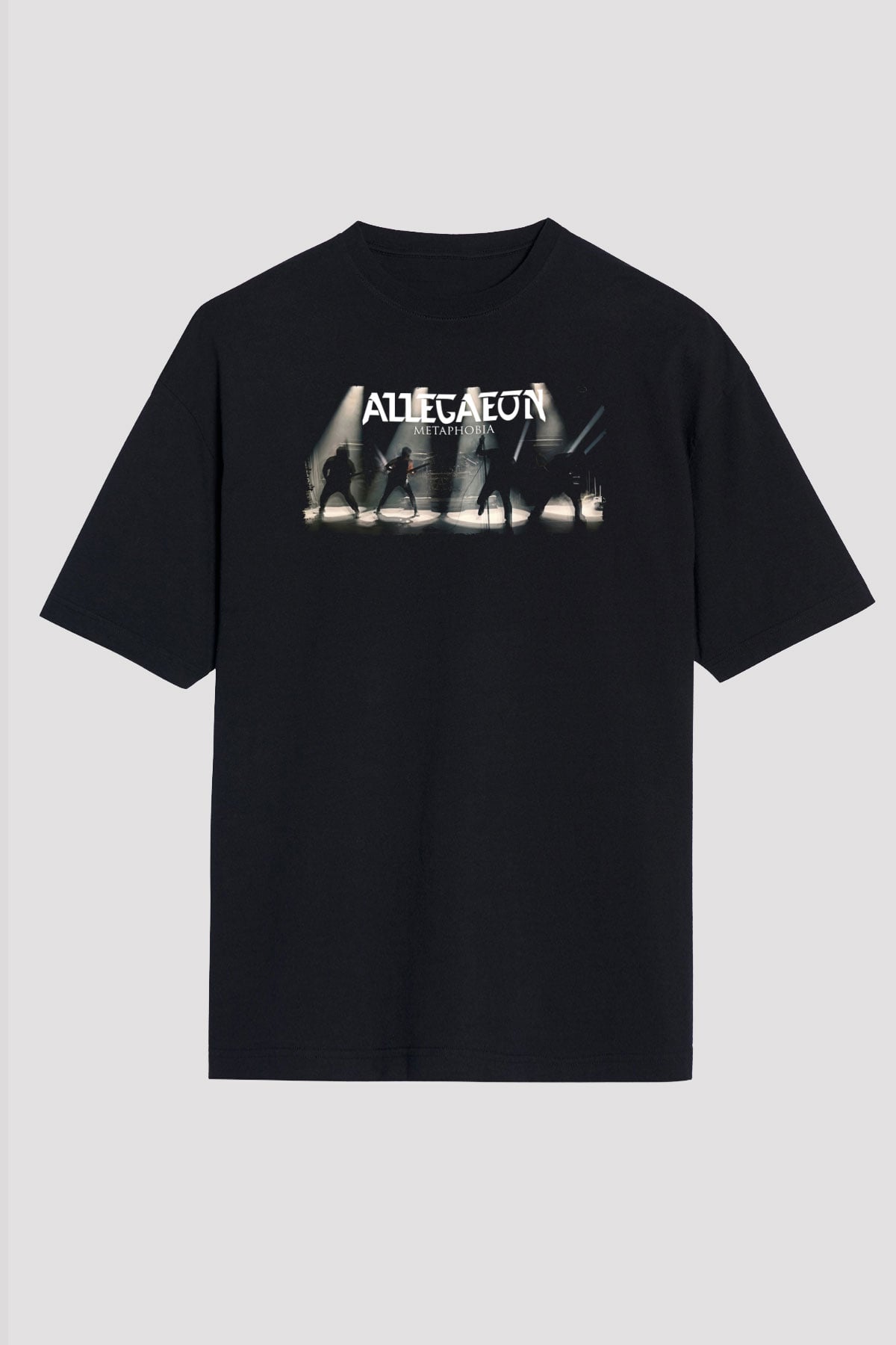 Allegaeon Baskılı Unisex Siyah Oversize Tişört - Tshirt