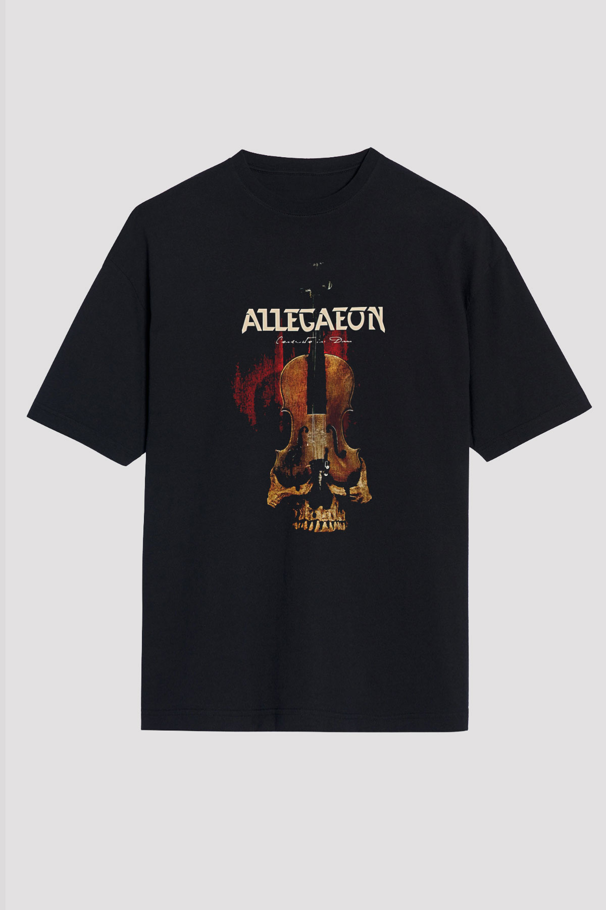Allegaeon Baskılı Unisex Siyah Oversize Tişört - Tshirt