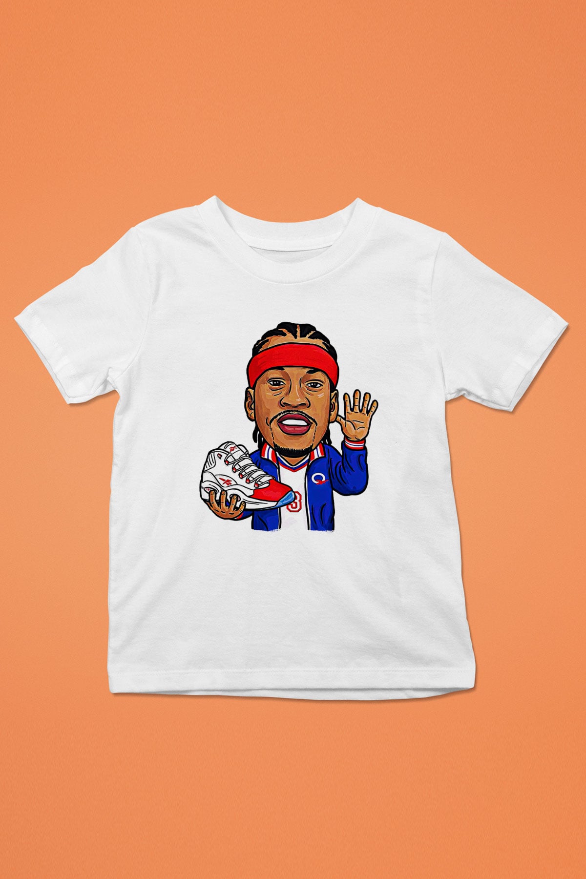 Allen Iverson Baskılı Beyaz Unisex Beyaz Çocuk Tişört - Tshirt
