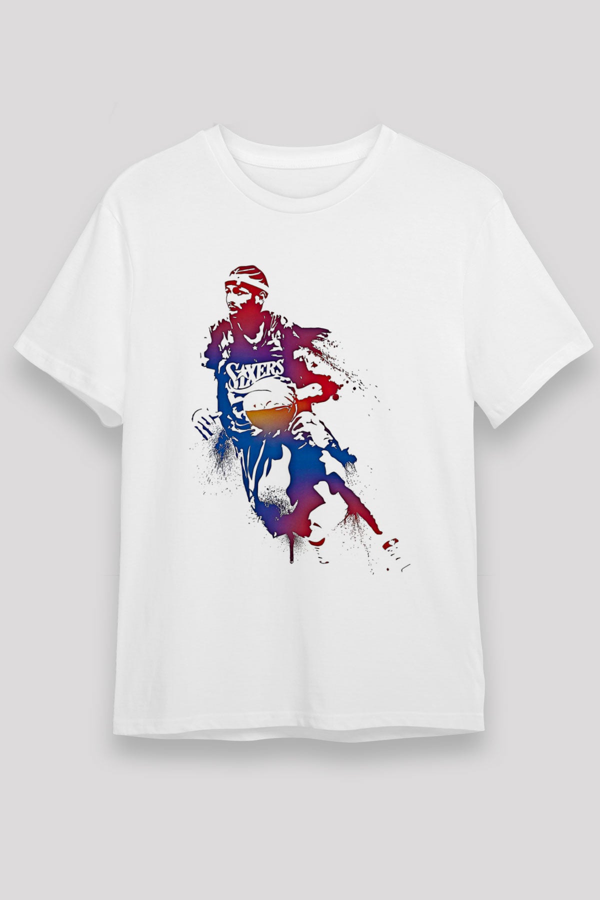 Allen Iverson Baskılı Unisex Beyaz Tişört - Tshirt