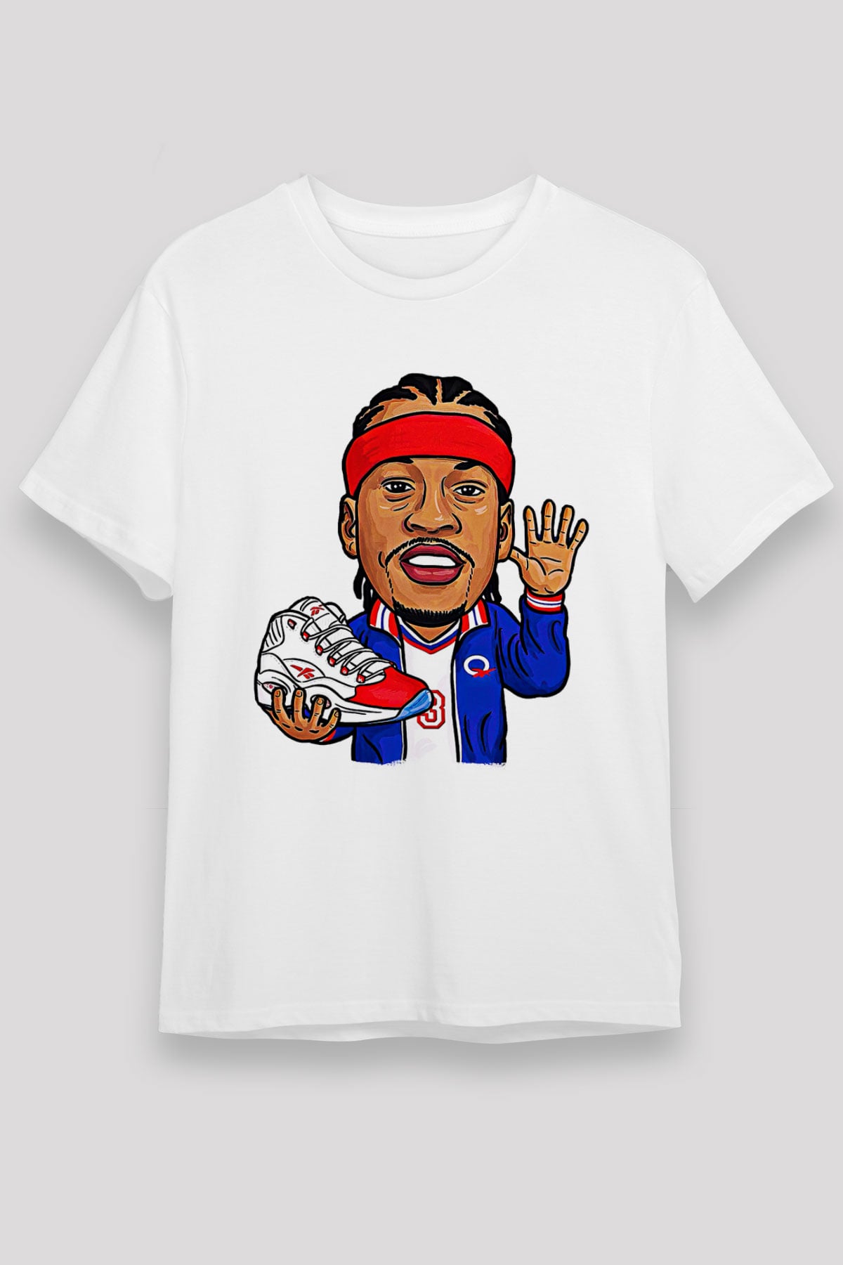 Allen Iverson Baskılı Unisex Beyaz Tişört - Tshirt