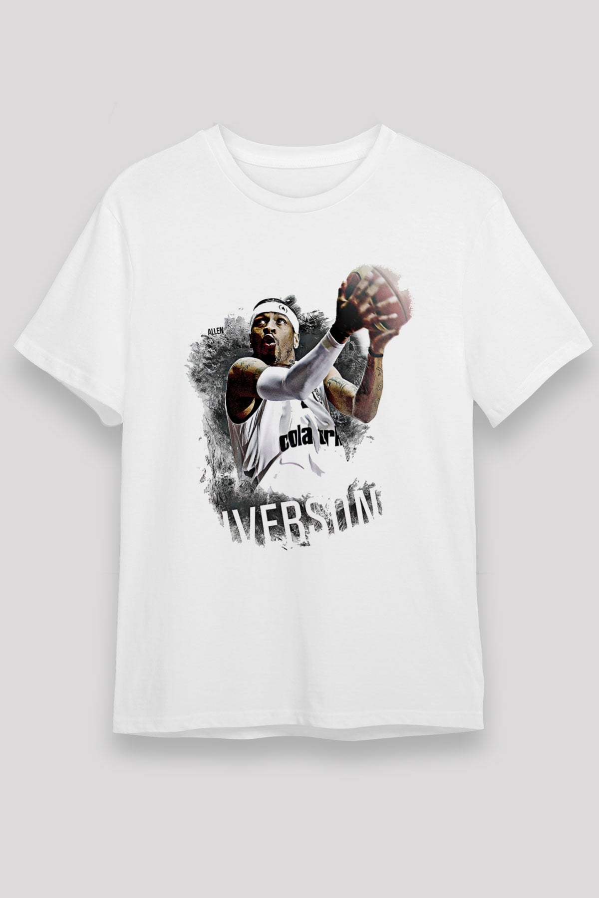 Allen Iverson Baskılı Unisex Beyaz Tişört - Tshirt