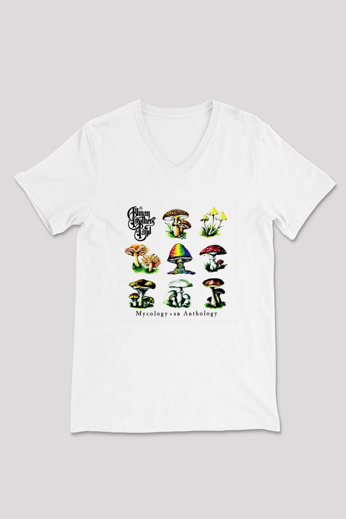 Allman Brothers Band Baskılı Unisex Beyaz V Yaka Tişört