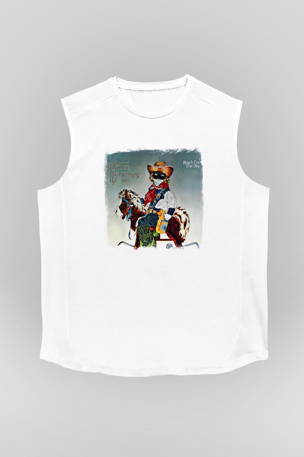 Allman Brothers Band Baskılı Unisex Beyaz Kolsuz Tişört