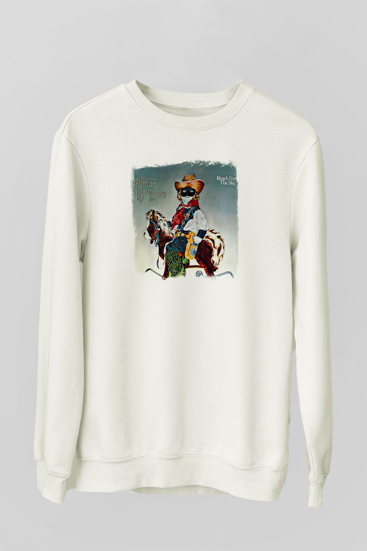 Allman Brothers Band Baskılı Unisex Beyaz Sweatshirt