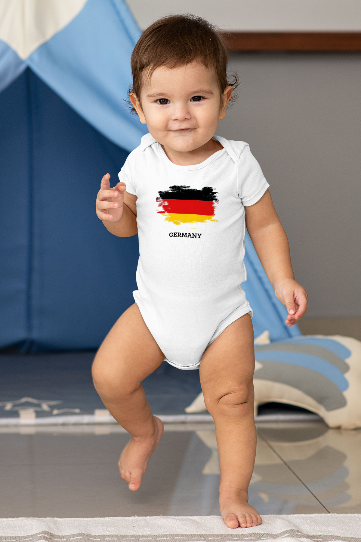 Almanya Baskılı Beyaz Unisex Bebek Body - Zıbın