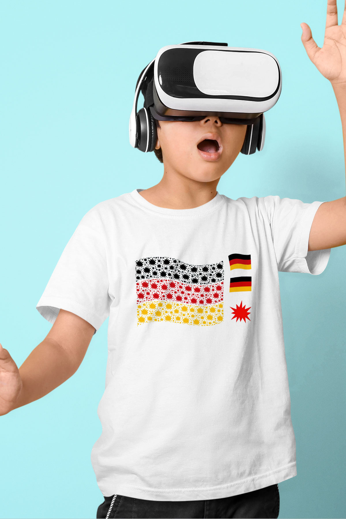 Almanya Baskılı Beyaz Unisex Çocuk Tişört