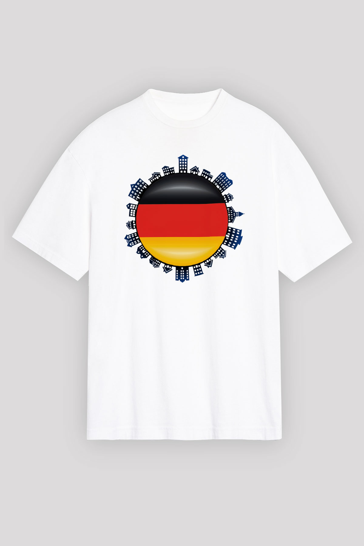 Almanya Beyaz Unisex Oversize Tişört T-Shirt