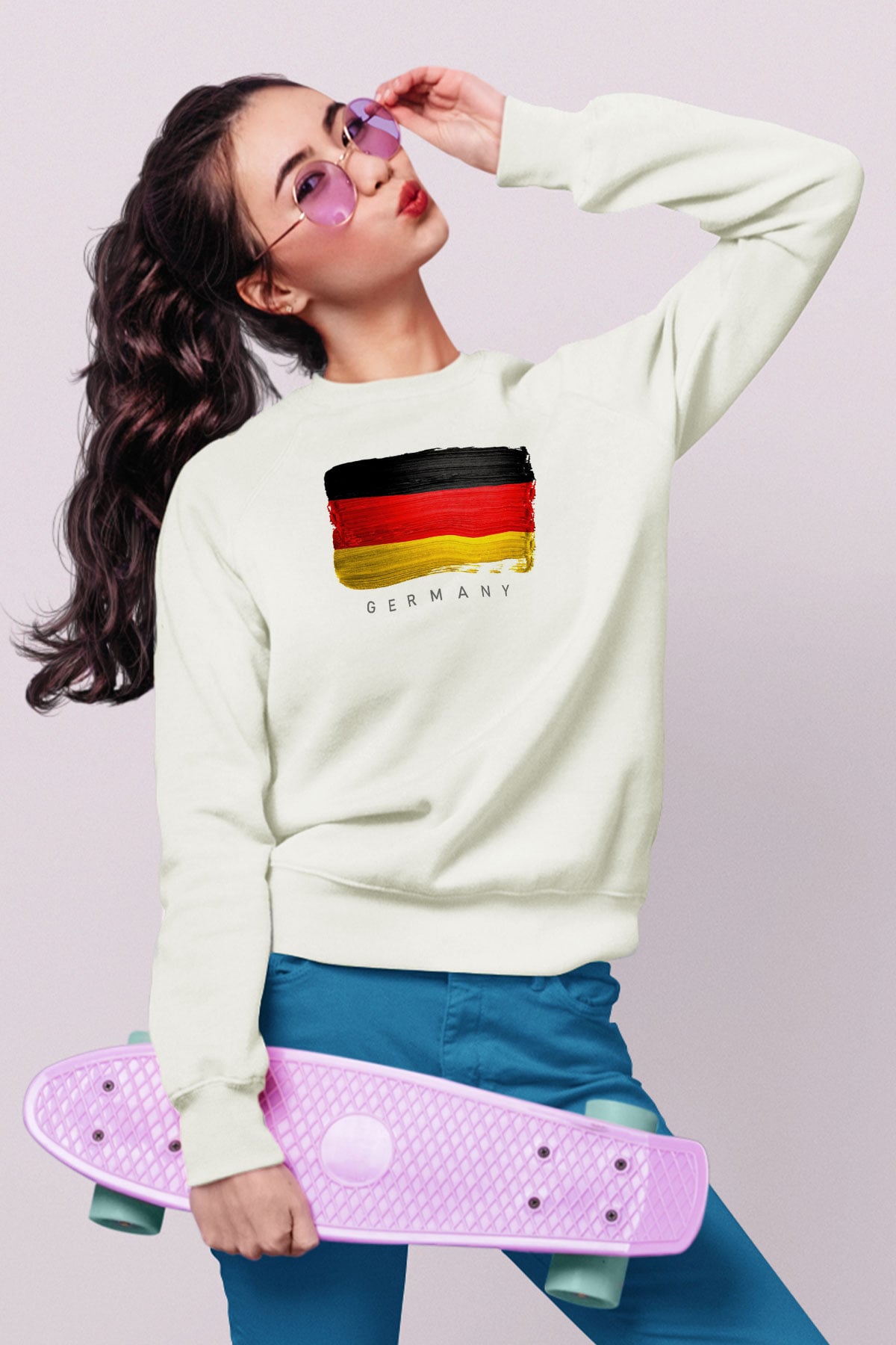 Almanya Beyaz Unisex Sweatshirt