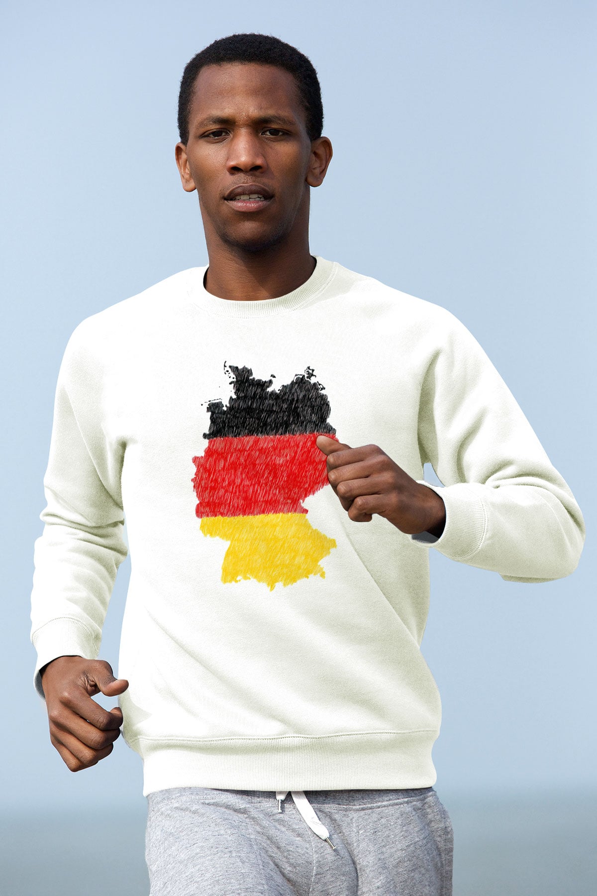Almanya Beyaz Unisex Sweatshirt