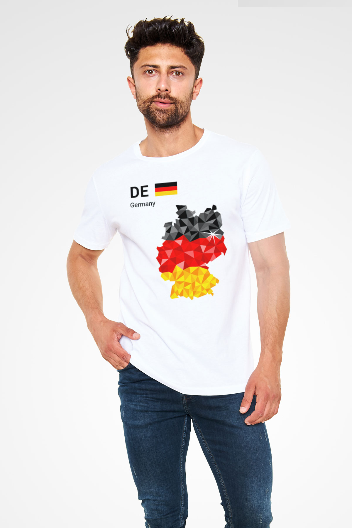 Almanya Beyaz Unisex Tişört T-Shirt - TişörtFabrikası