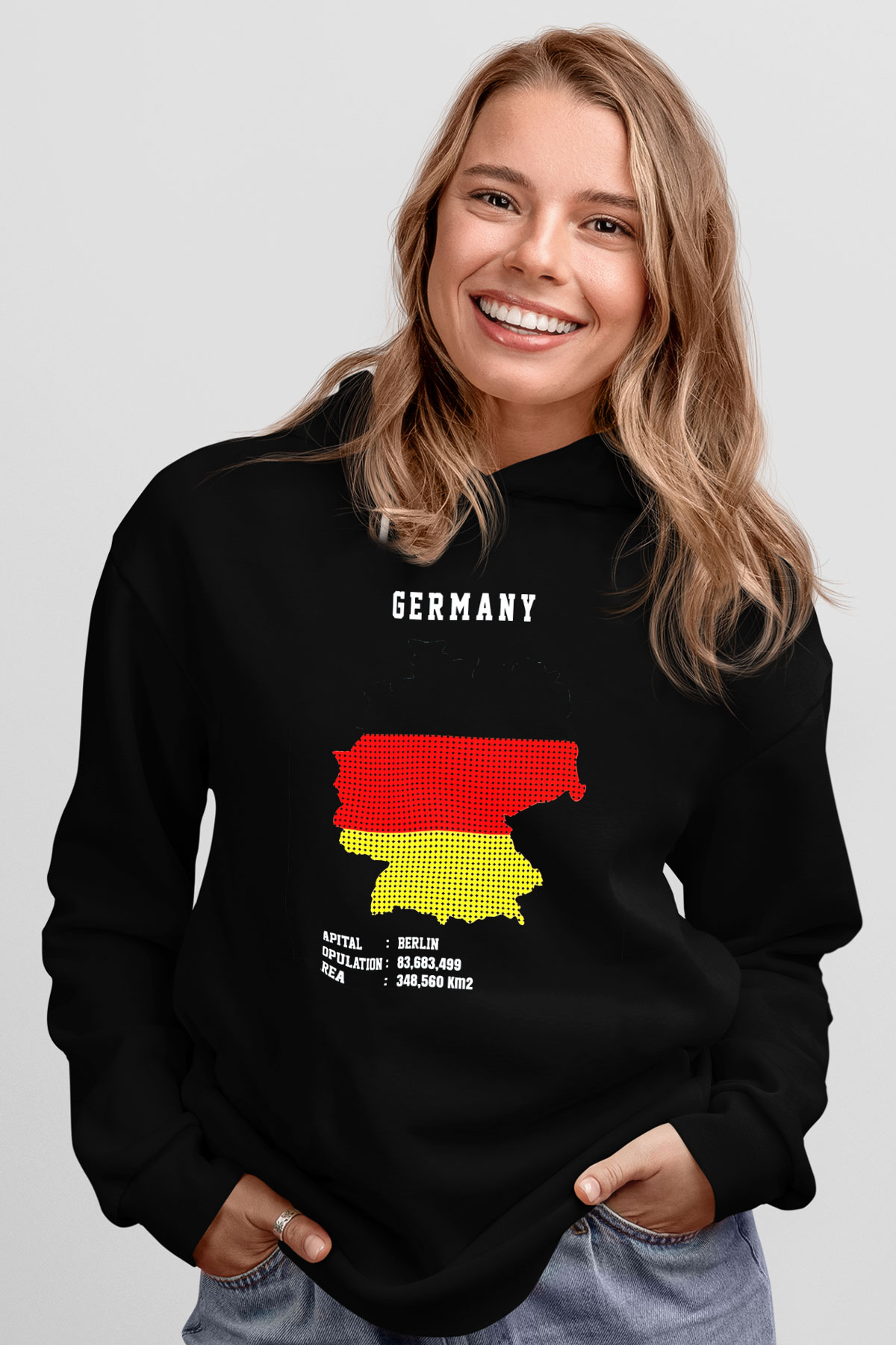Almanya Siyah Unisex Hoodie