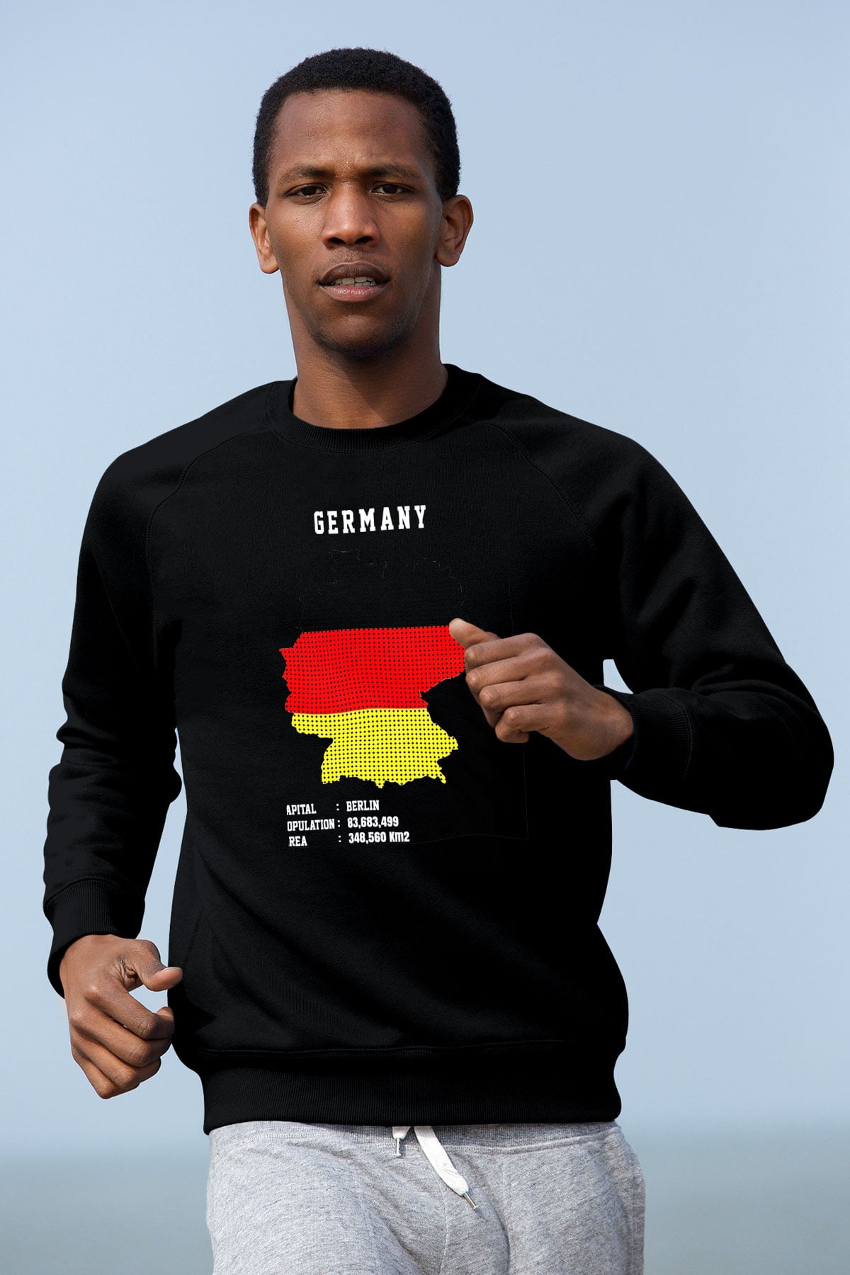 Almanya Siyah Unisex Sweatshirt