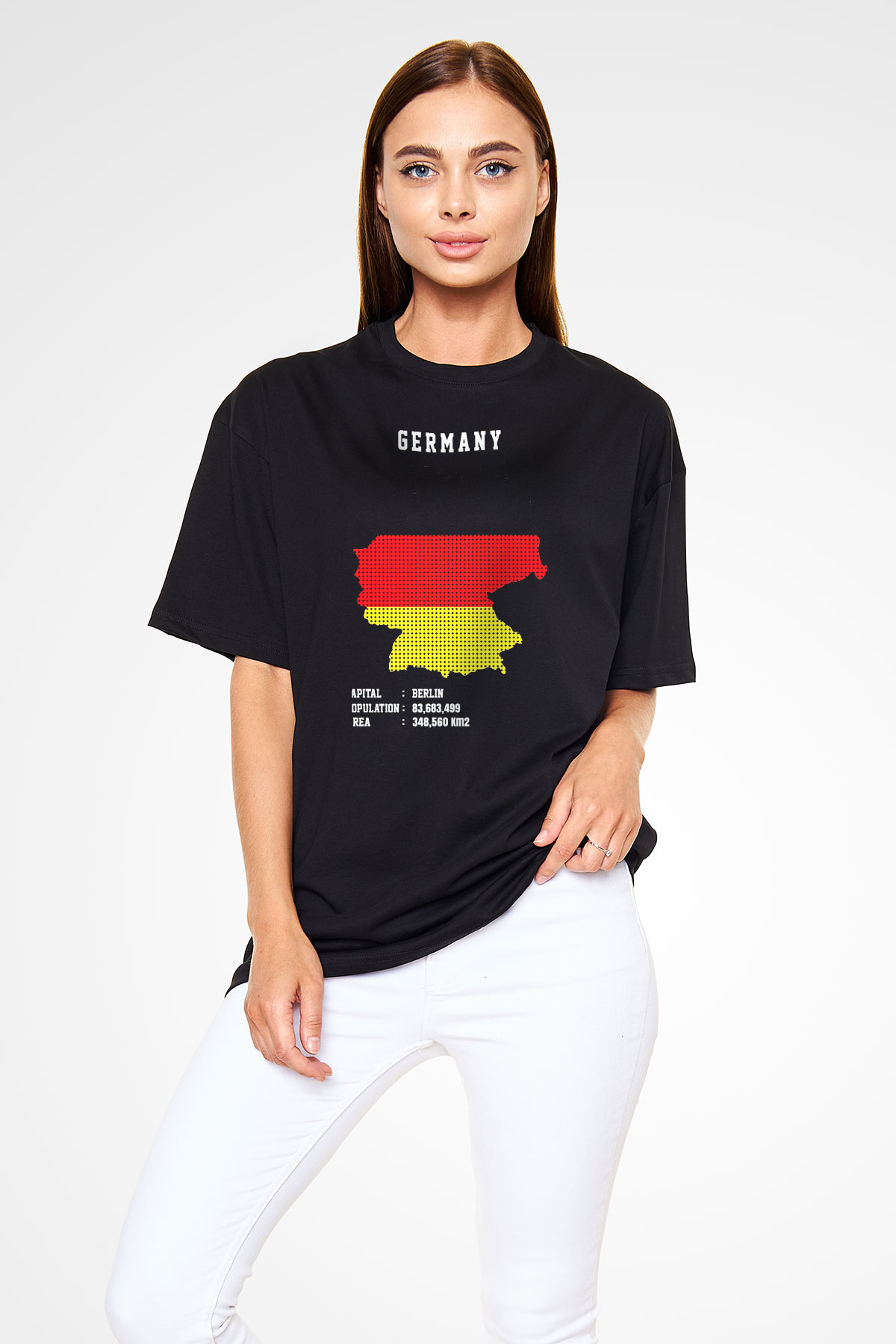 Almanya Siyah Unisex Tişört T-Shirt - TişörtFabrikası