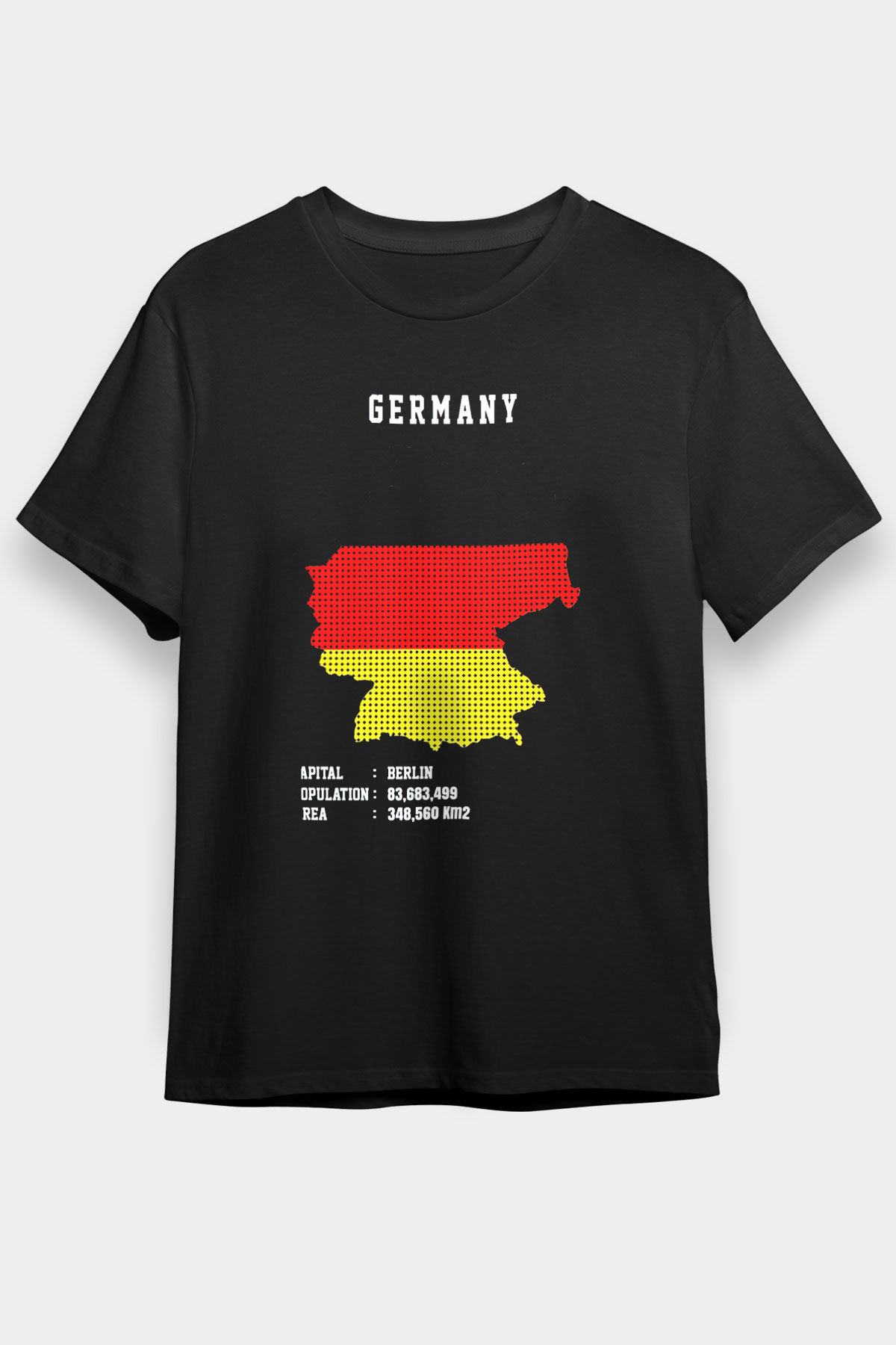Almanya Siyah Unisex Tişört T-Shirt - TişörtFabrikası