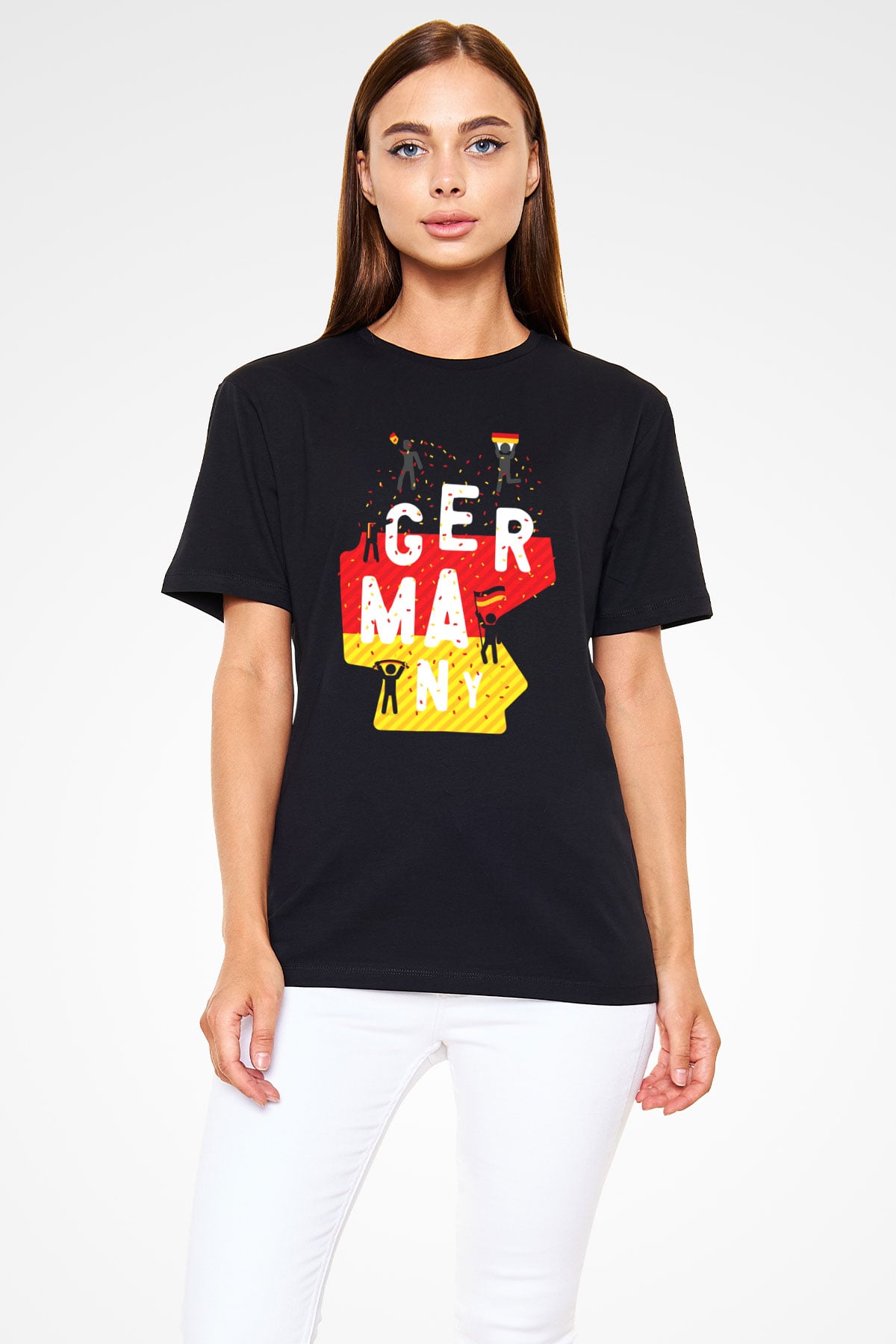 Almanya Siyah Unisex Tişört T-Shirt - TişörtFabrikası