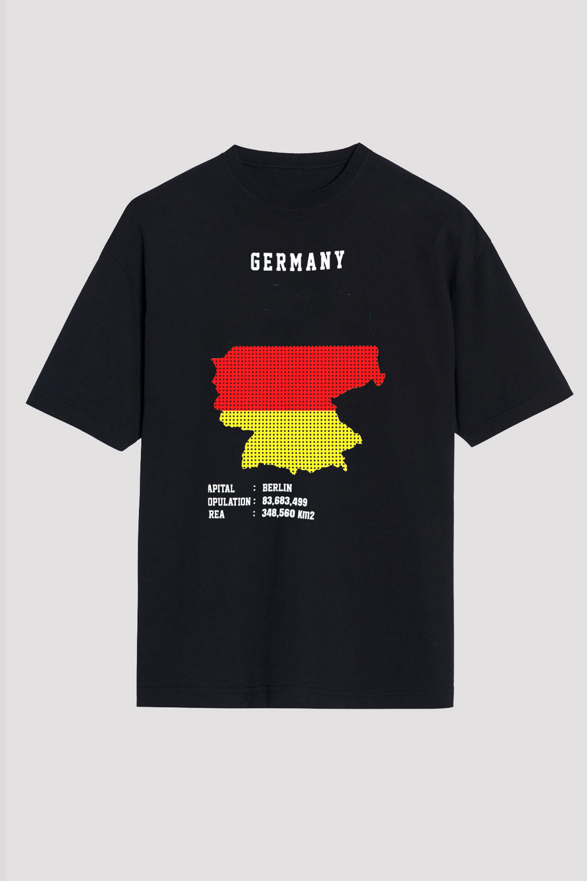 Almanya Siyah Unisex Tişört T-Shirt - TişörtFabrikası