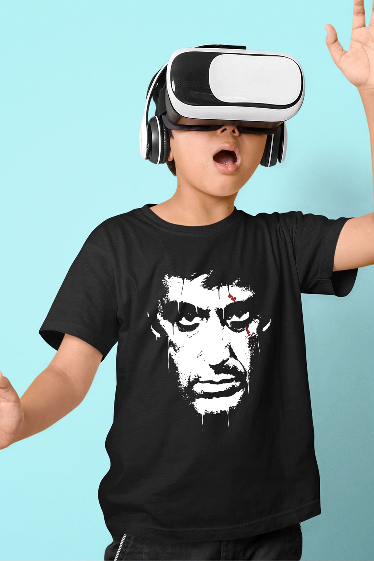 Alpacino Baskılı Siyah Unisex Çocuk Tişört