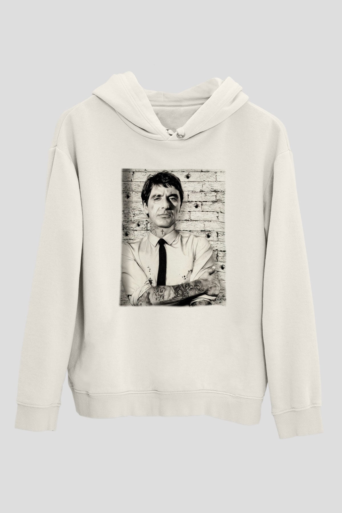 Alpacino Beyaz Unisex Kapşonlu Sweatshirt