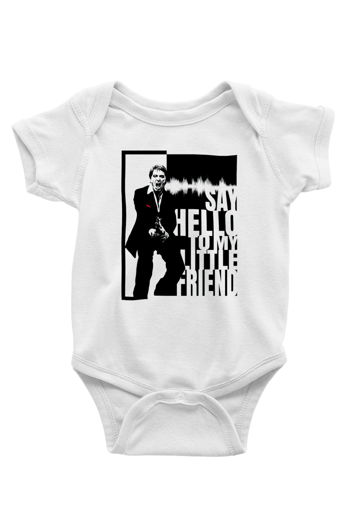 Alpacino Say Hello To My Little Friend Beyaz Bebek Body - Zıbın
