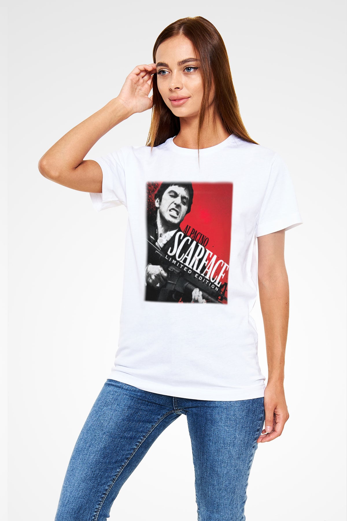 Alpacino Scarface Limited Edition Beyaz Unisex Tişört T-Shirt - TişörtFabrikası