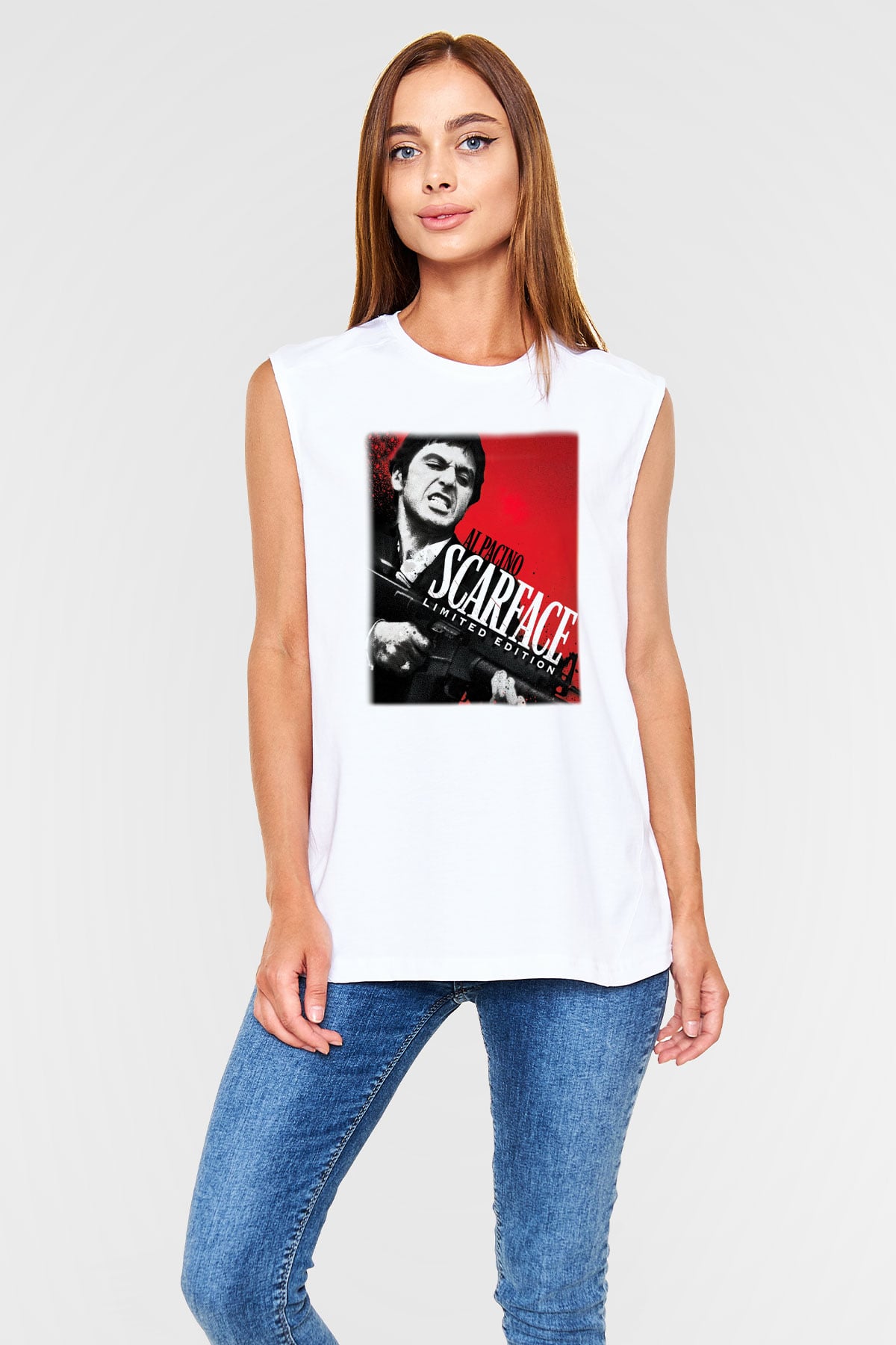 Alpacino Scarface Limited Edition Beyaz Unisex Kolsuz Tişört