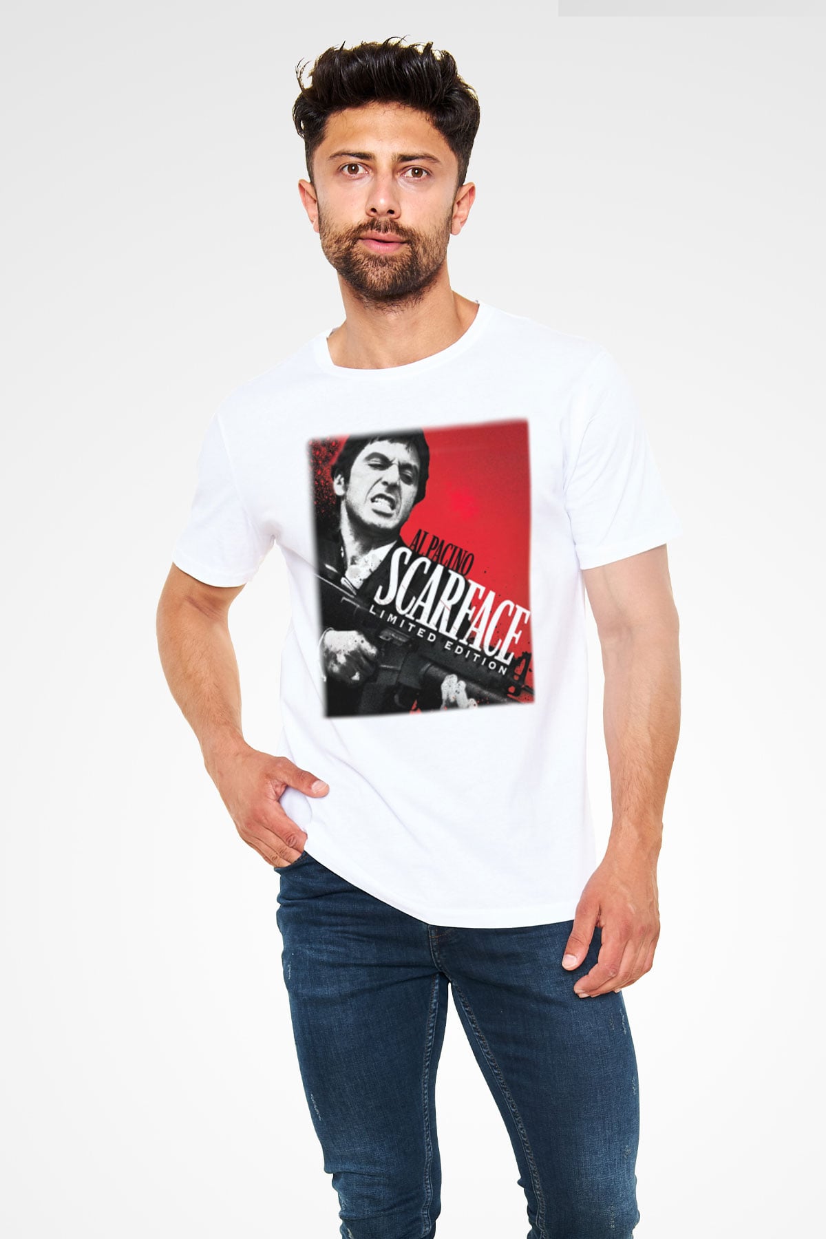 Alpacino Scarface Limited Edition Beyaz Unisex Tişört T-Shirt - TişörtFabrikası