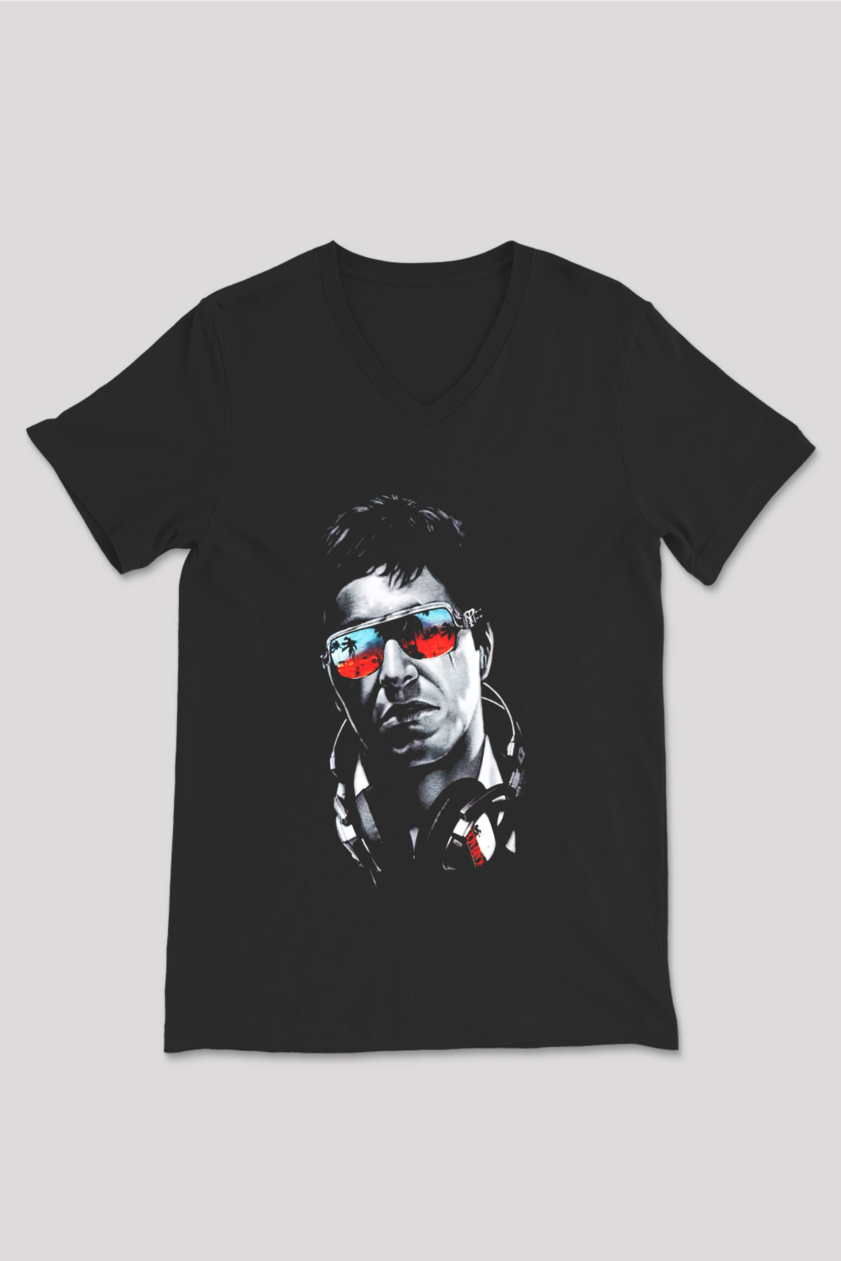 Alpacino Siyah Unisex V Yaka Tişört T-Shirt