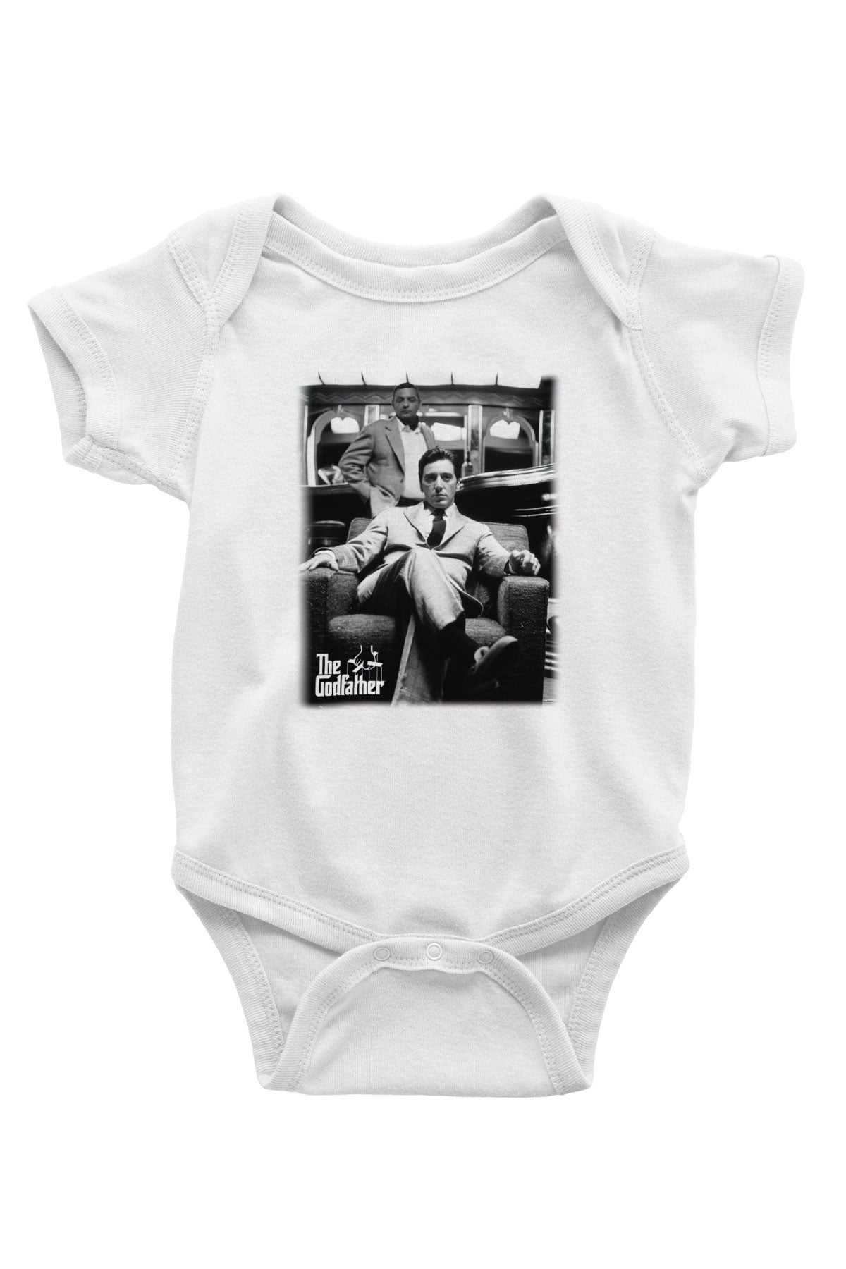 Alpacino The Godfather Baskılı Beyaz Unisex Bebek Body - Zıbın