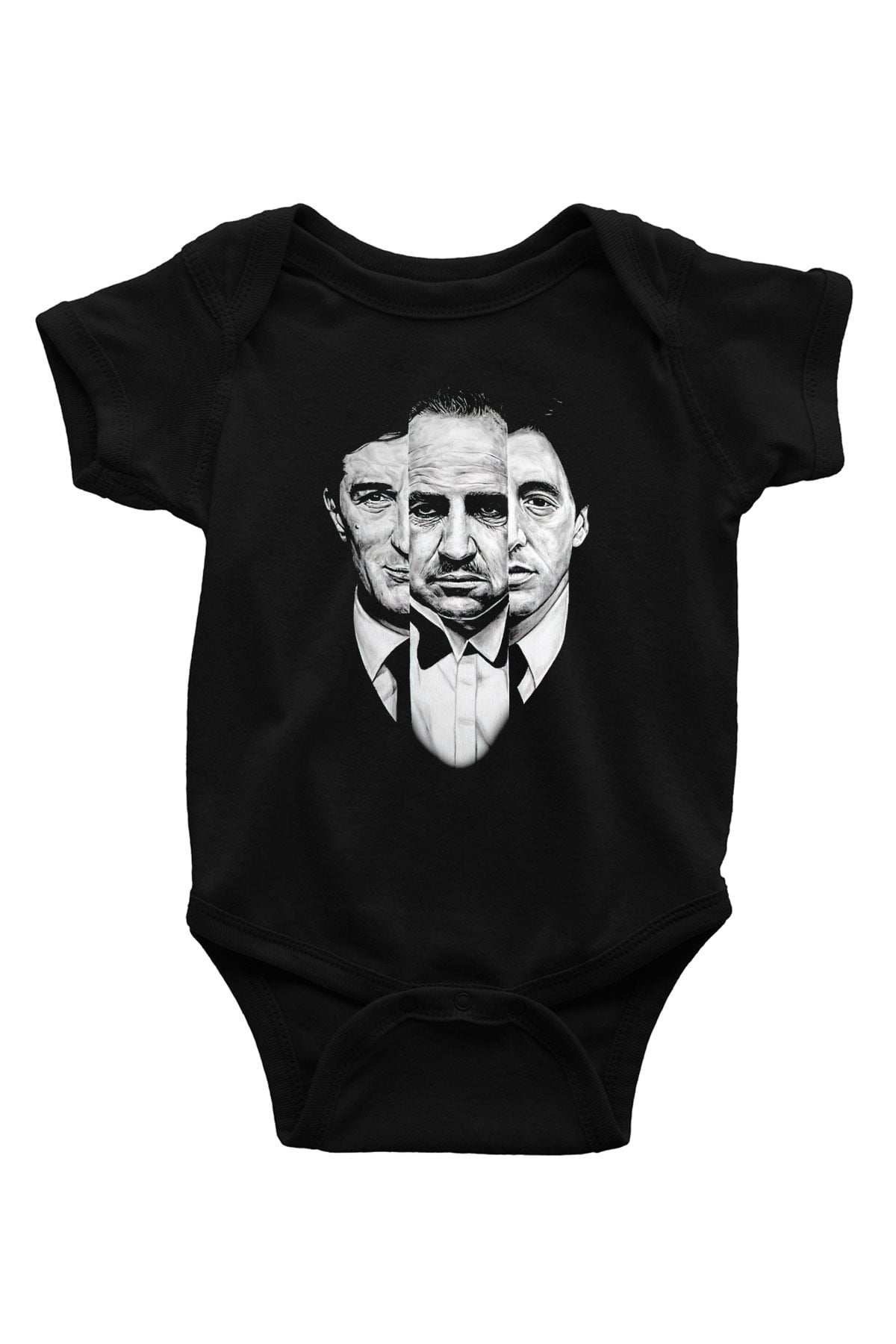 Alpacino The Godfather Baskılı Siyah Bebek Body - Zıbın