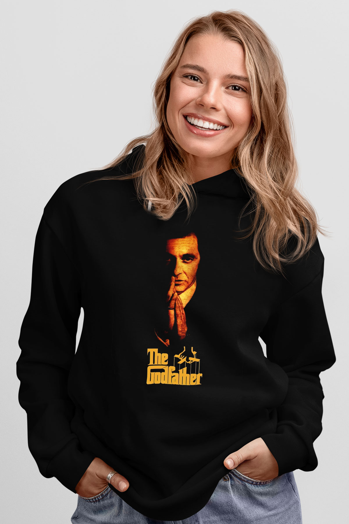 Alpacino The Godfather Siyah Unisex Hoodie