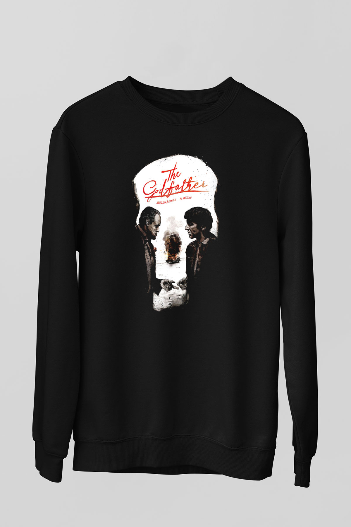 Alpacino The Godfather Siyah Unisex Sweatshirt