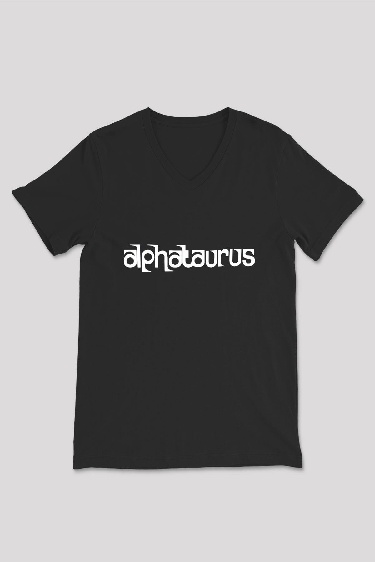 Alphataurus Siyah Unisex V Yaka Tişört T-Shirt