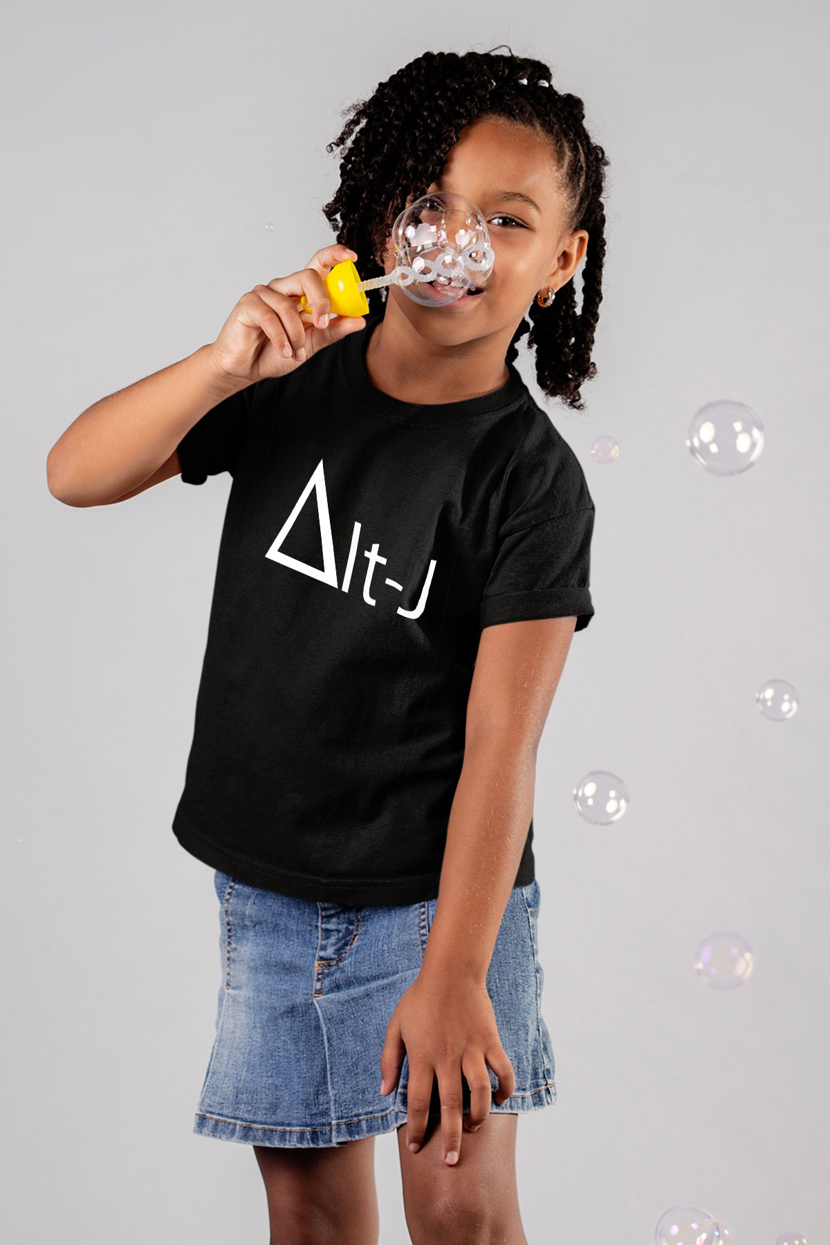 Alt-J Baskılı Siyah Unisex Çocuk Tişört