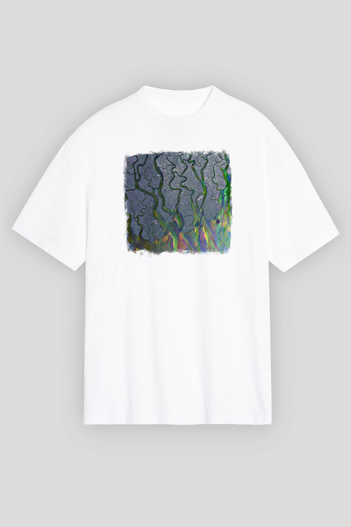 Alt-J Baskılı Unisex Beyaz Oversize Tişört