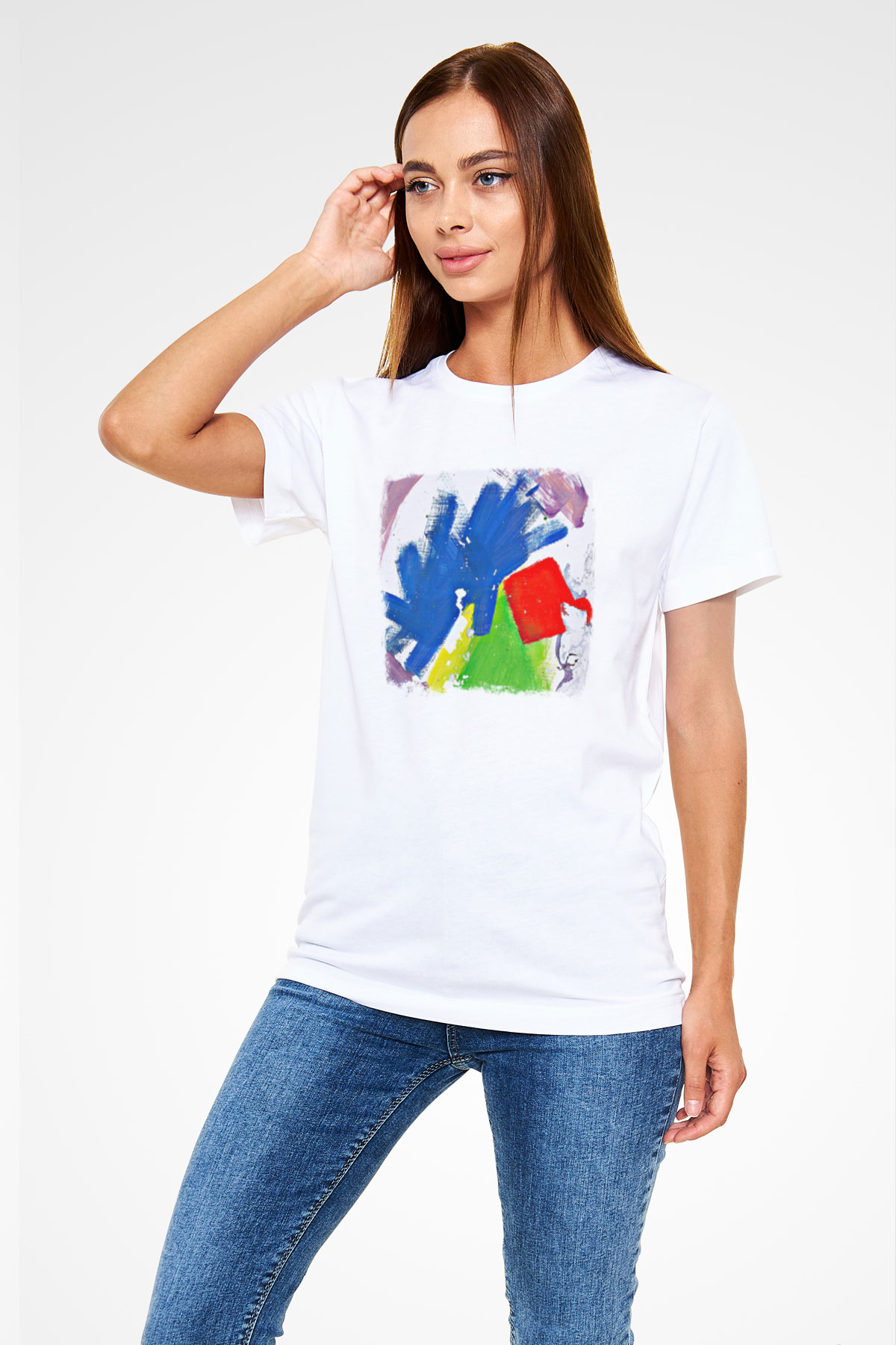 Alt-J Baskılı Unisex Beyaz Tişört