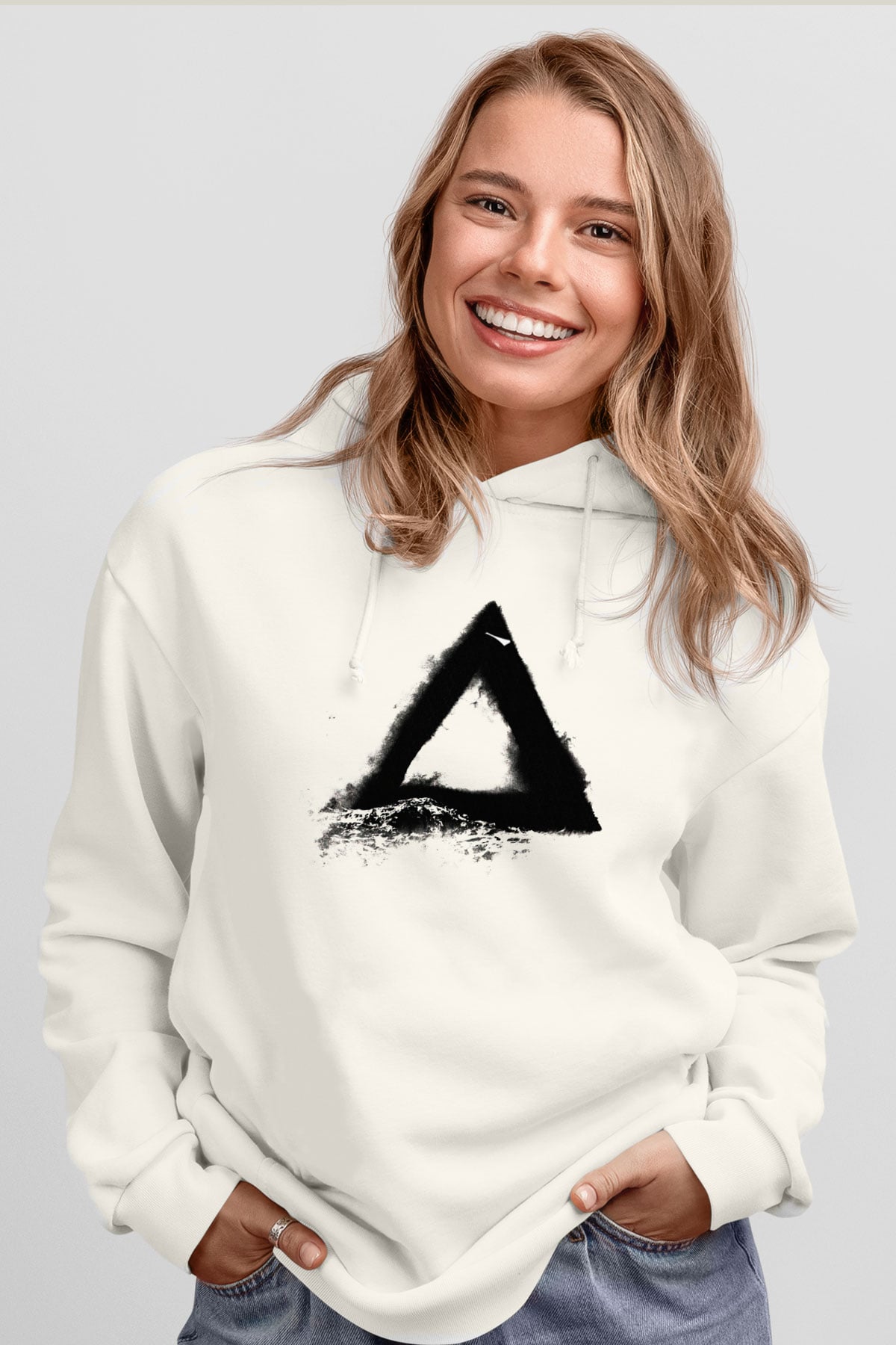 Alt-J Beyaz Unisex Kapüşonlu Sweatshirt