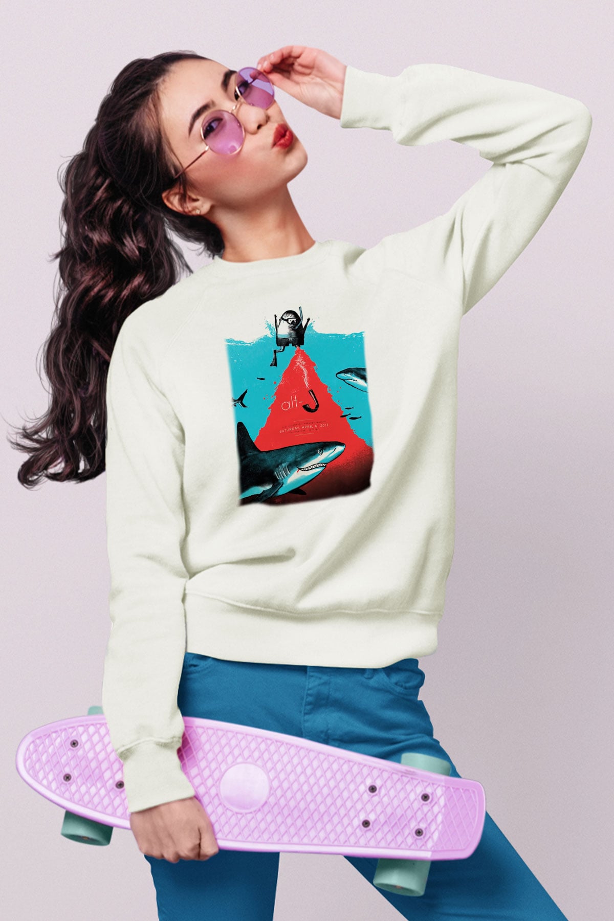 Alt-J Beyaz Unisex Sweatshirt