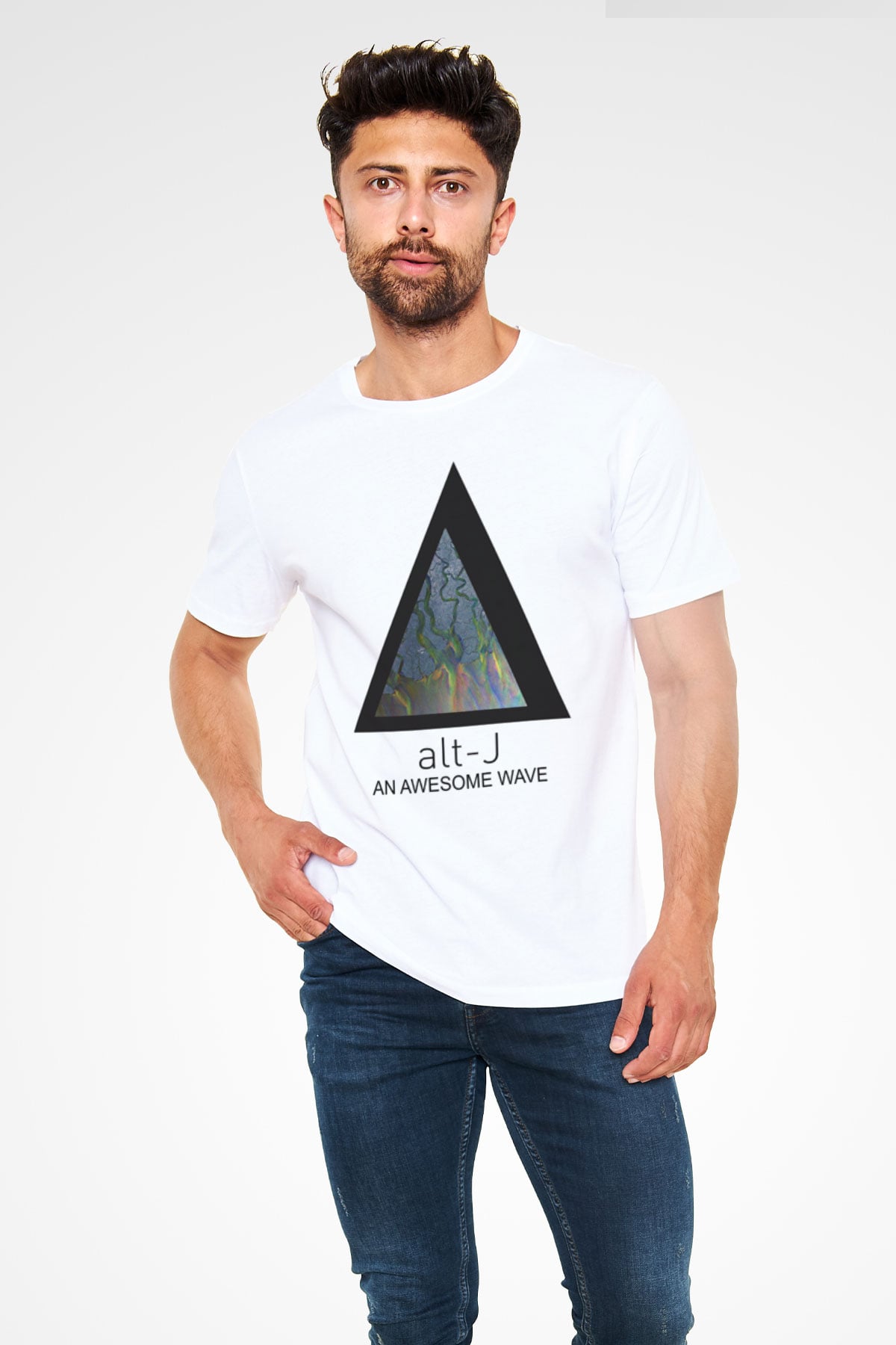 Alt-J Beyaz Unisex Tişört T-Shirt - TişörtFabrikası